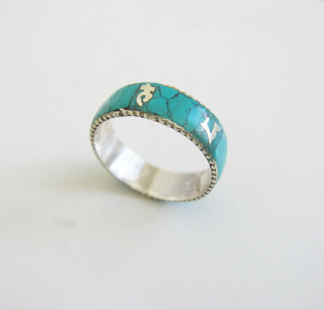 Nepalese 925 Silver Handmade Turquoise Ring